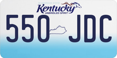 KY license plate 550JDC