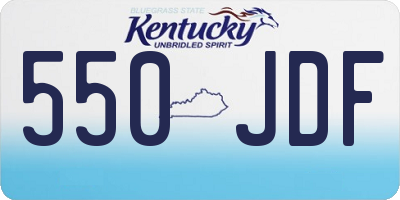 KY license plate 550JDF