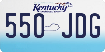 KY license plate 550JDG