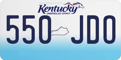 KY license plate 550JDO