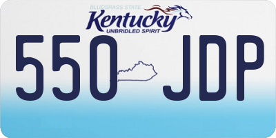 KY license plate 550JDP