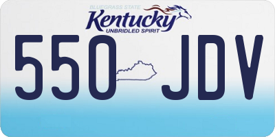 KY license plate 550JDV