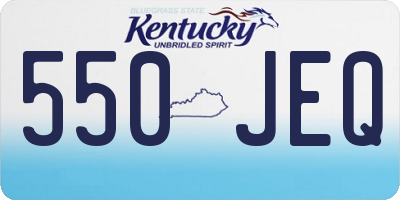 KY license plate 550JEQ