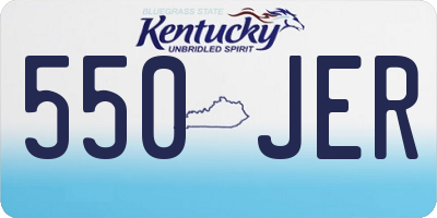 KY license plate 550JER