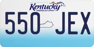 KY license plate 550JEX
