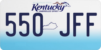 KY license plate 550JFF