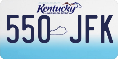 KY license plate 550JFK