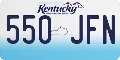 KY license plate 550JFN