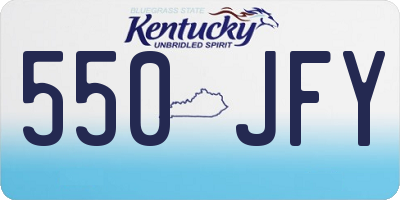 KY license plate 550JFY