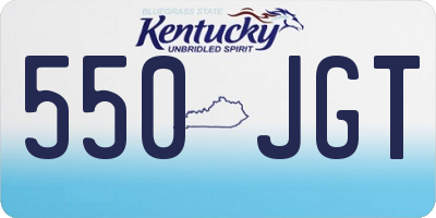 KY license plate 550JGT
