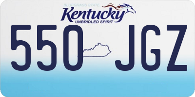 KY license plate 550JGZ