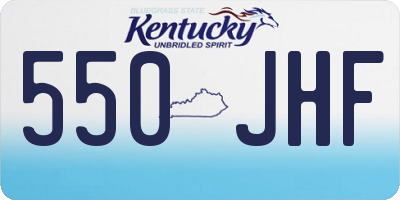 KY license plate 550JHF