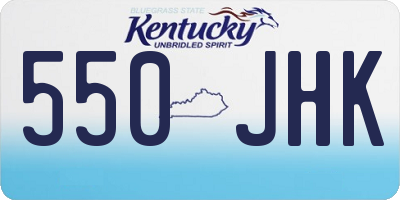 KY license plate 550JHK