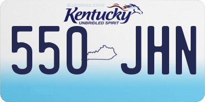 KY license plate 550JHN