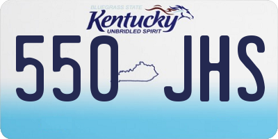 KY license plate 550JHS