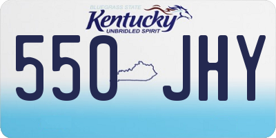 KY license plate 550JHY