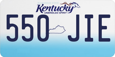 KY license plate 550JIE