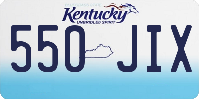 KY license plate 550JIX