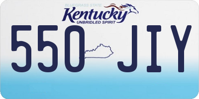 KY license plate 550JIY