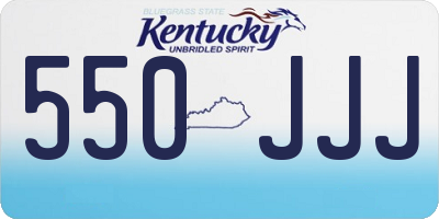 KY license plate 550JJJ
