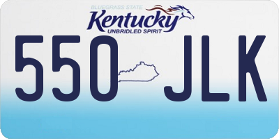 KY license plate 550JLK