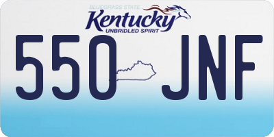 KY license plate 550JNF