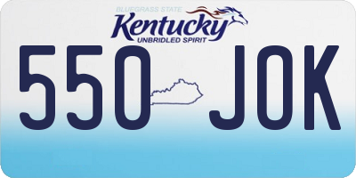 KY license plate 550JOK