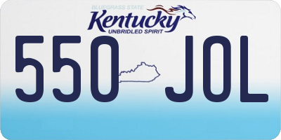 KY license plate 550JOL