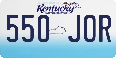 KY license plate 550JOR