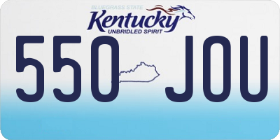 KY license plate 550JOU