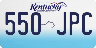 KY license plate 550JPC