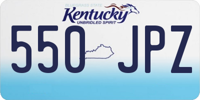 KY license plate 550JPZ