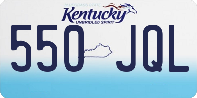KY license plate 550JQL