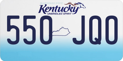 KY license plate 550JQO