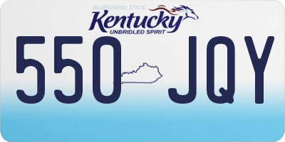 KY license plate 550JQY