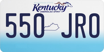 KY license plate 550JRO