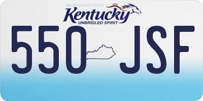 KY license plate 550JSF