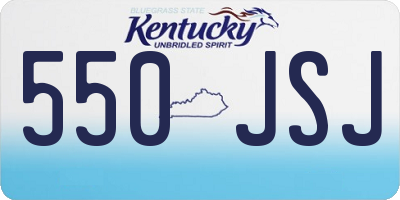 KY license plate 550JSJ