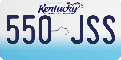 KY license plate 550JSS