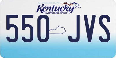 KY license plate 550JVS