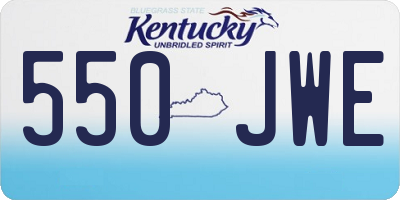 KY license plate 550JWE