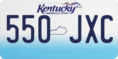 KY license plate 550JXC