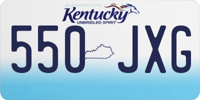 KY license plate 550JXG