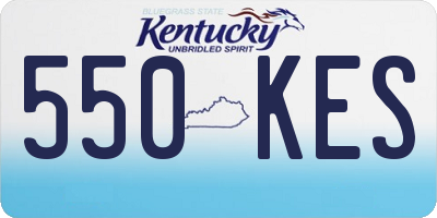 KY license plate 550KES