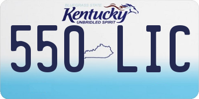 KY license plate 550LIC