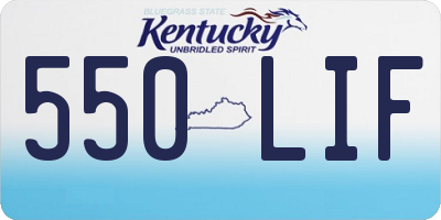 KY license plate 550LIF