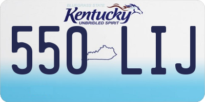 KY license plate 550LIJ
