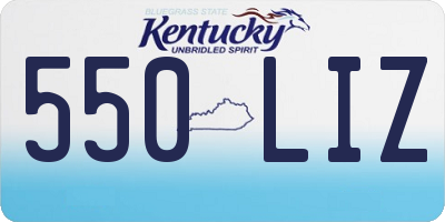 KY license plate 550LIZ