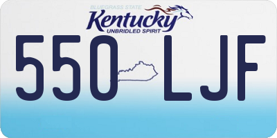 KY license plate 550LJF