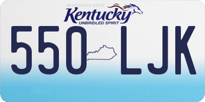 KY license plate 550LJK